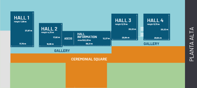 Floor plans of the Ceremonial square of the Almería Conference Centre