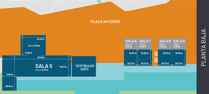 Plano de la Plaza interior del Palacio de congresos de Almería