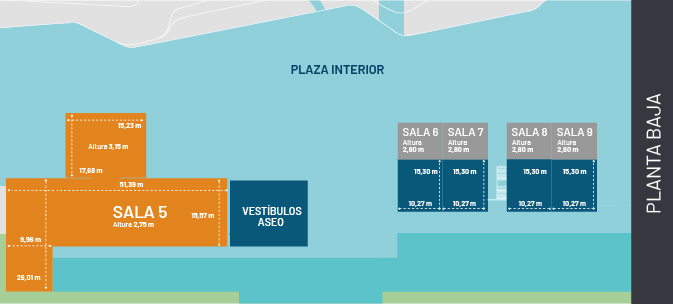 Plano del Salón 5 - La Amoladeras - Palacio de congresos de Almería