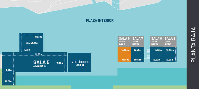 Plano del Salón 6 - San Telmo - Palacio de congresos de Almería