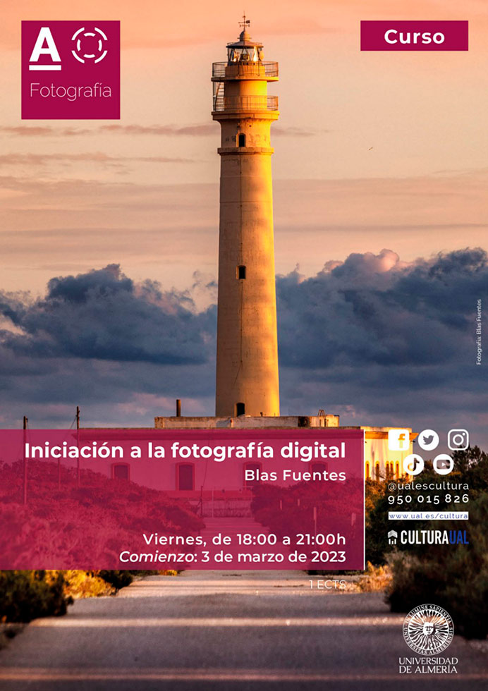 Cartel del curso Iniciación a la fotografía digital con Blas Fuentes