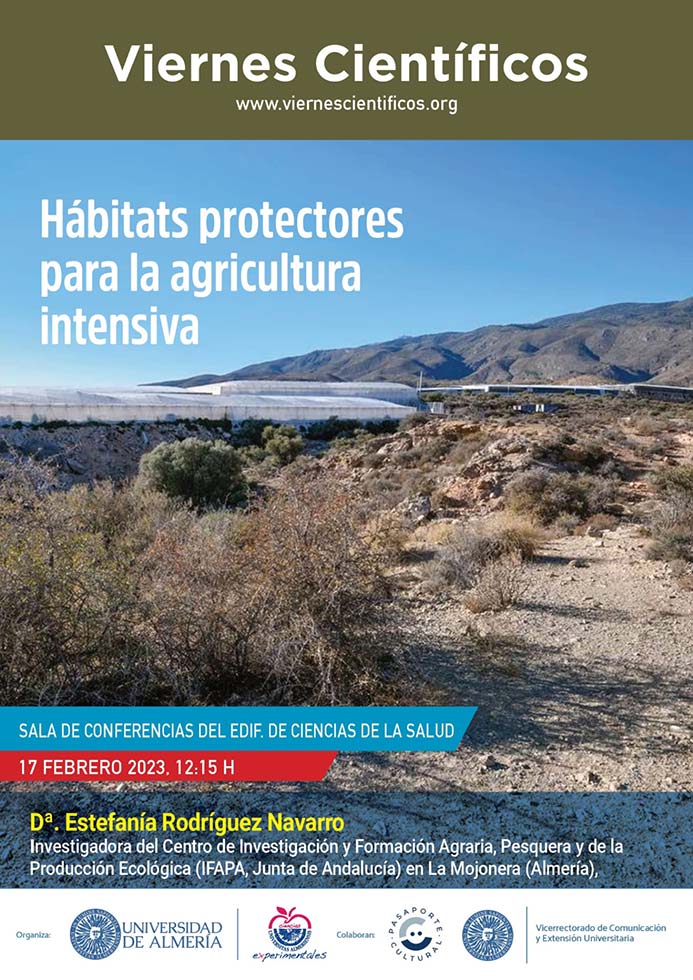 Cartel de la conferencia Hábitats protectores para la agricultura intensiva