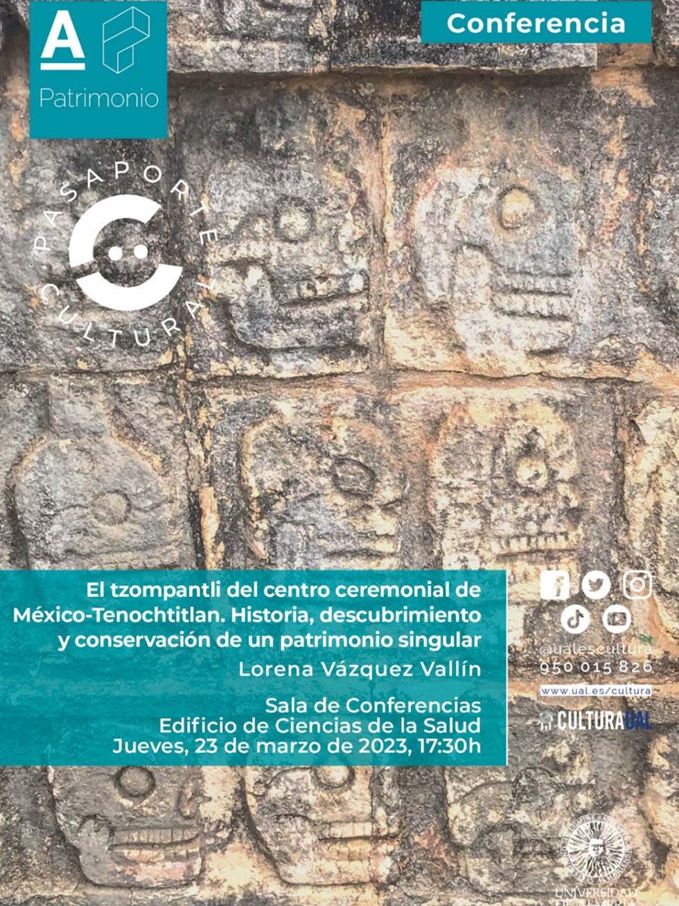 El tzompantli del centro ceremonial de México-Tenochtitlan