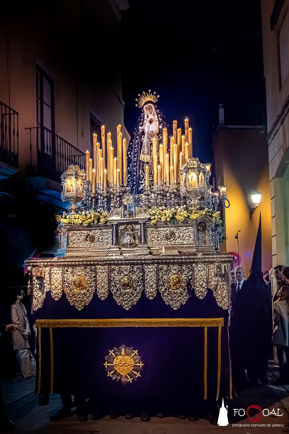 Turismo Almería Paso Semana Santa, La Soledad, por las calles de Almería