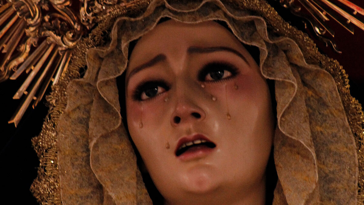 Imagen religiosa de María Santísima del Rosario del Mar en sus Misterios Dolorosos