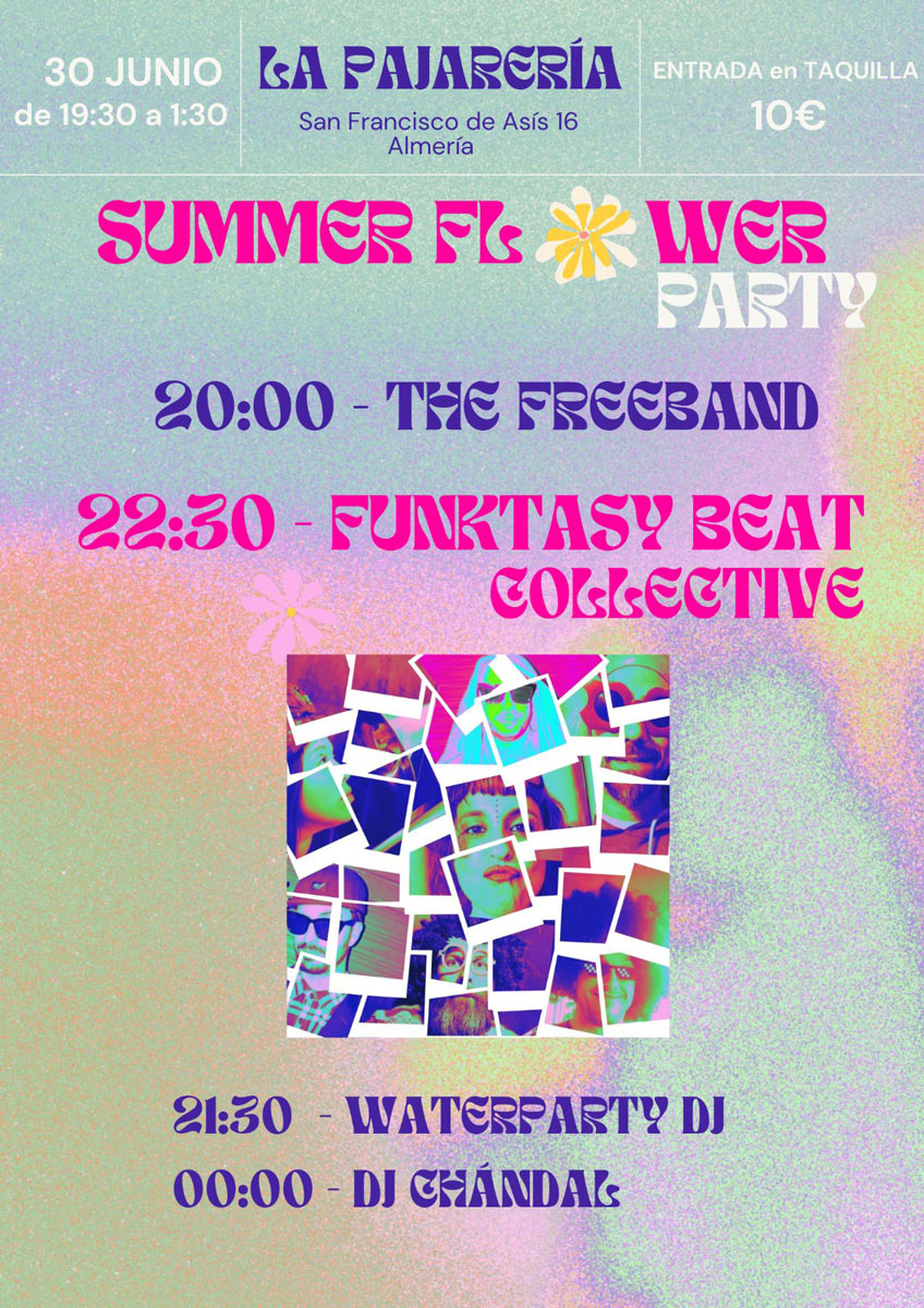 Cartel de Summer Flower Party en La Pajarería