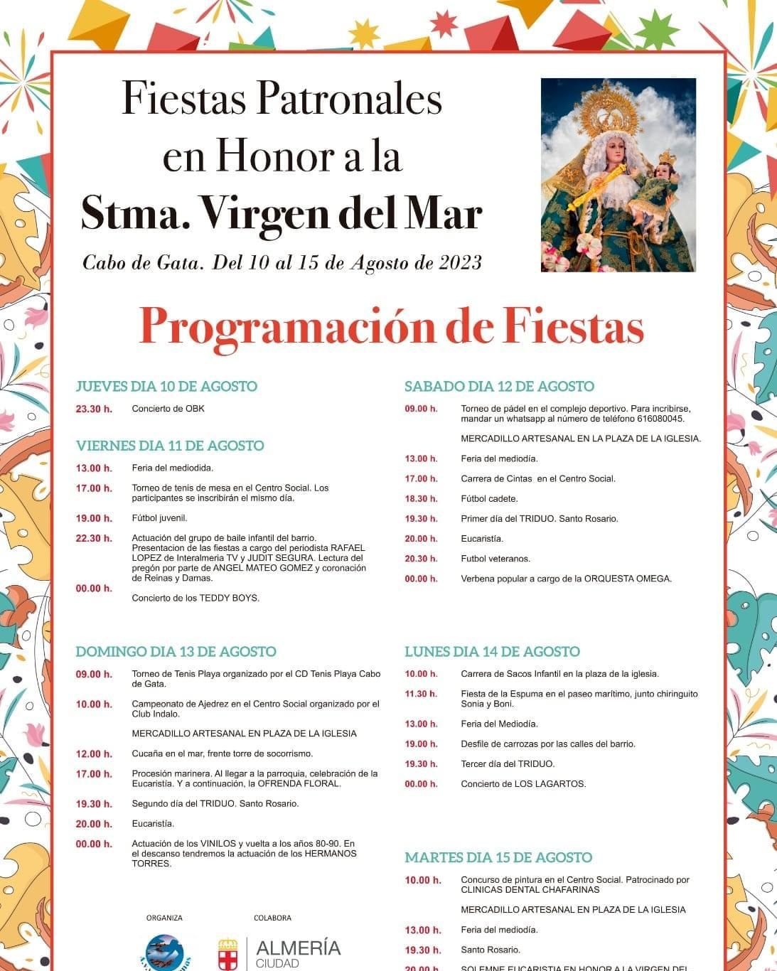 Fiestas Patronales en Honor a la Stma. Virgen del Mar