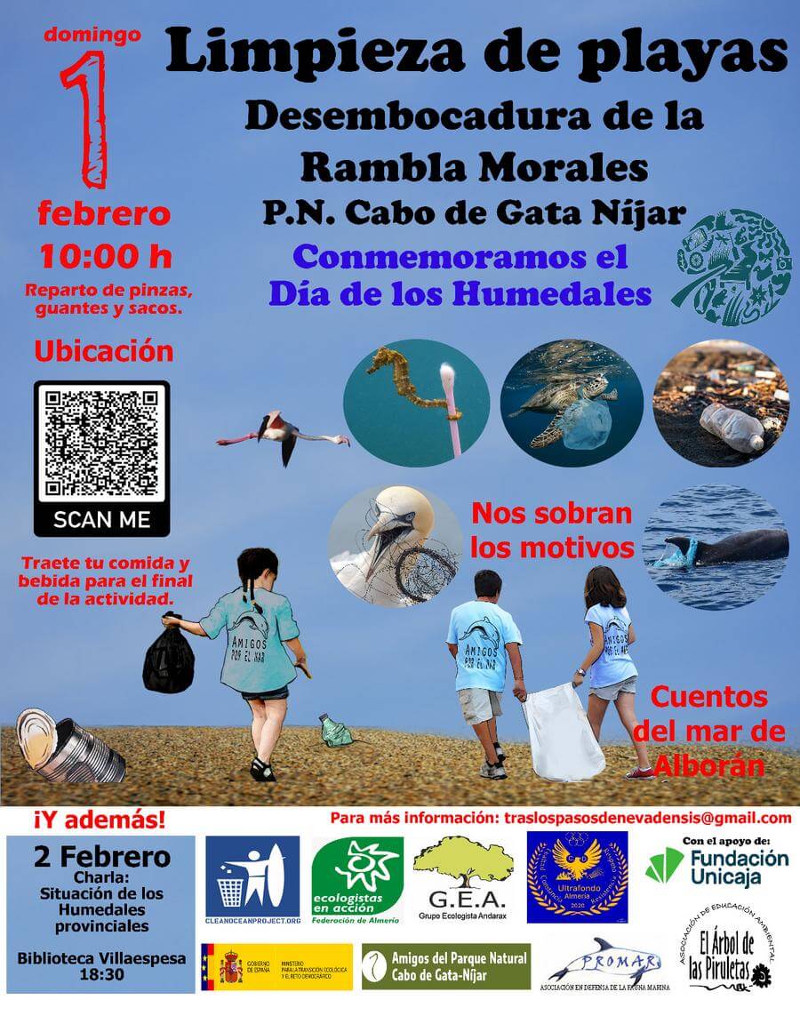 Limpieza de playas en la desembocadura de la Rambla Morales