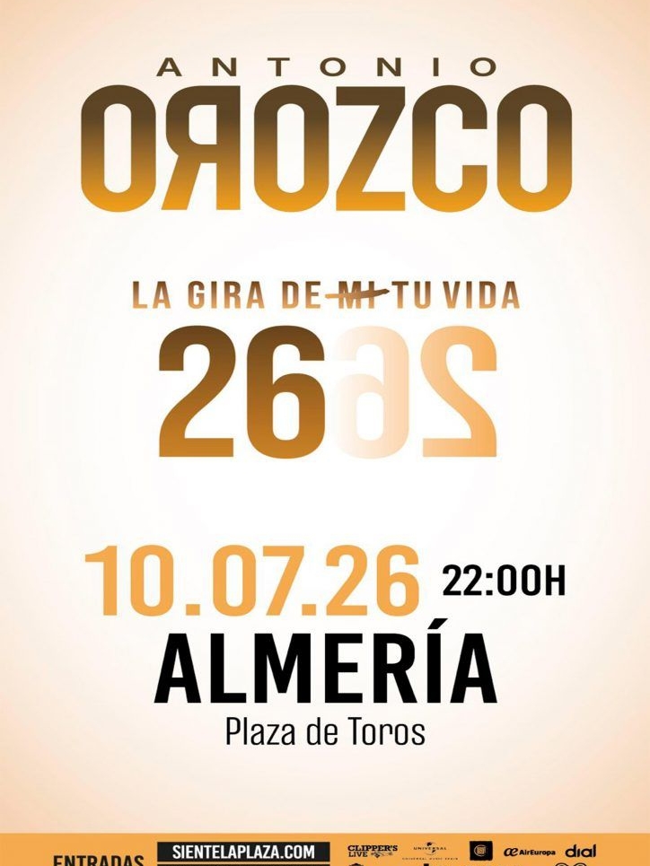Antonio Orozco La Gira de Tu Vida uai - Turismo Almería