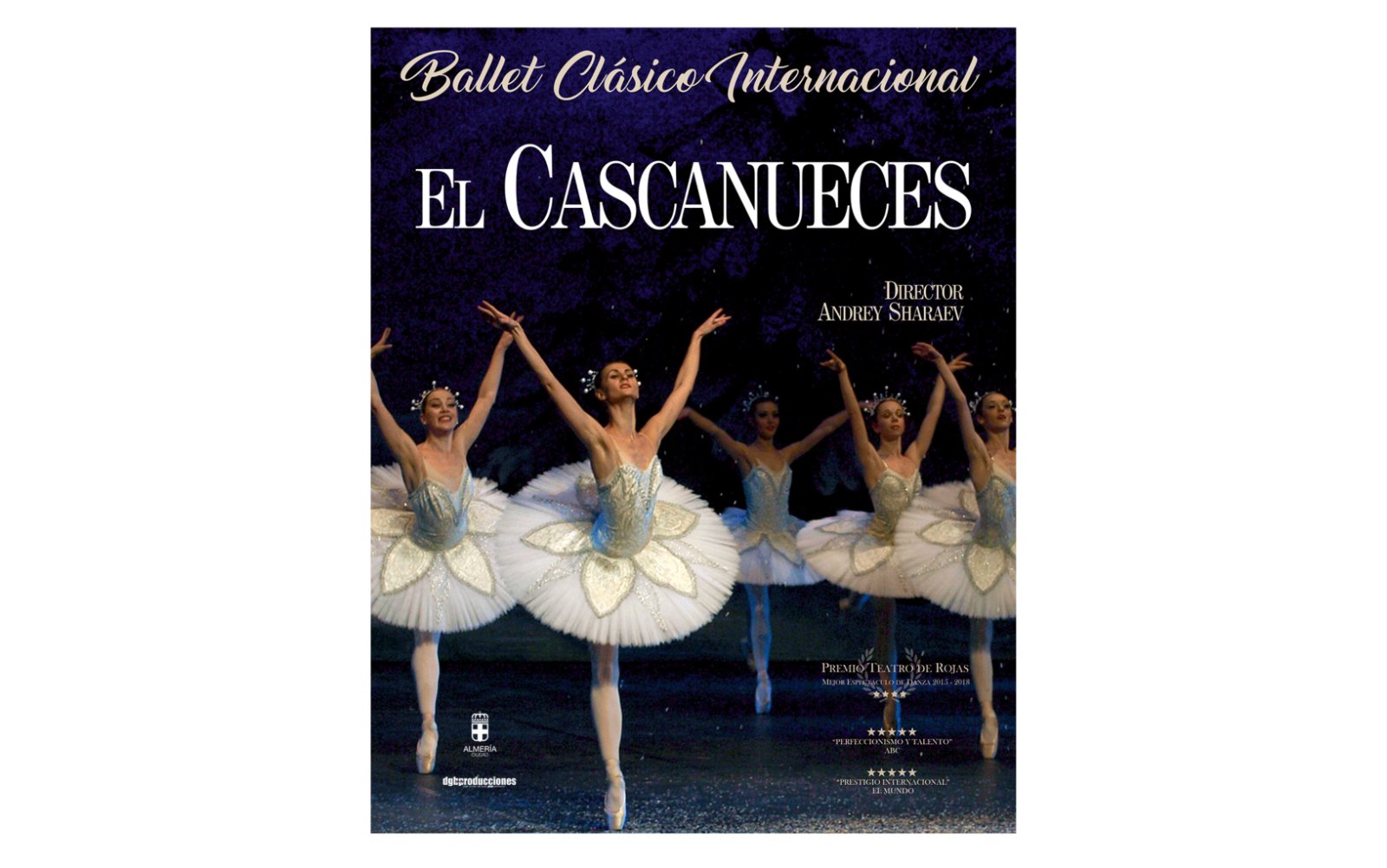Cartel de El Cascanueces del Ballet Clásico Internacional en el Auditorio Maestro Padilla de Almería