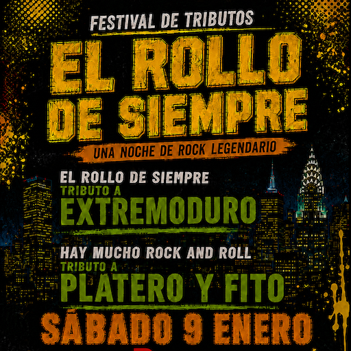 Cartel de El rollo de siempre, tributo a Platero y Tú y Extremoduro, en Berlin Social Club Almería
