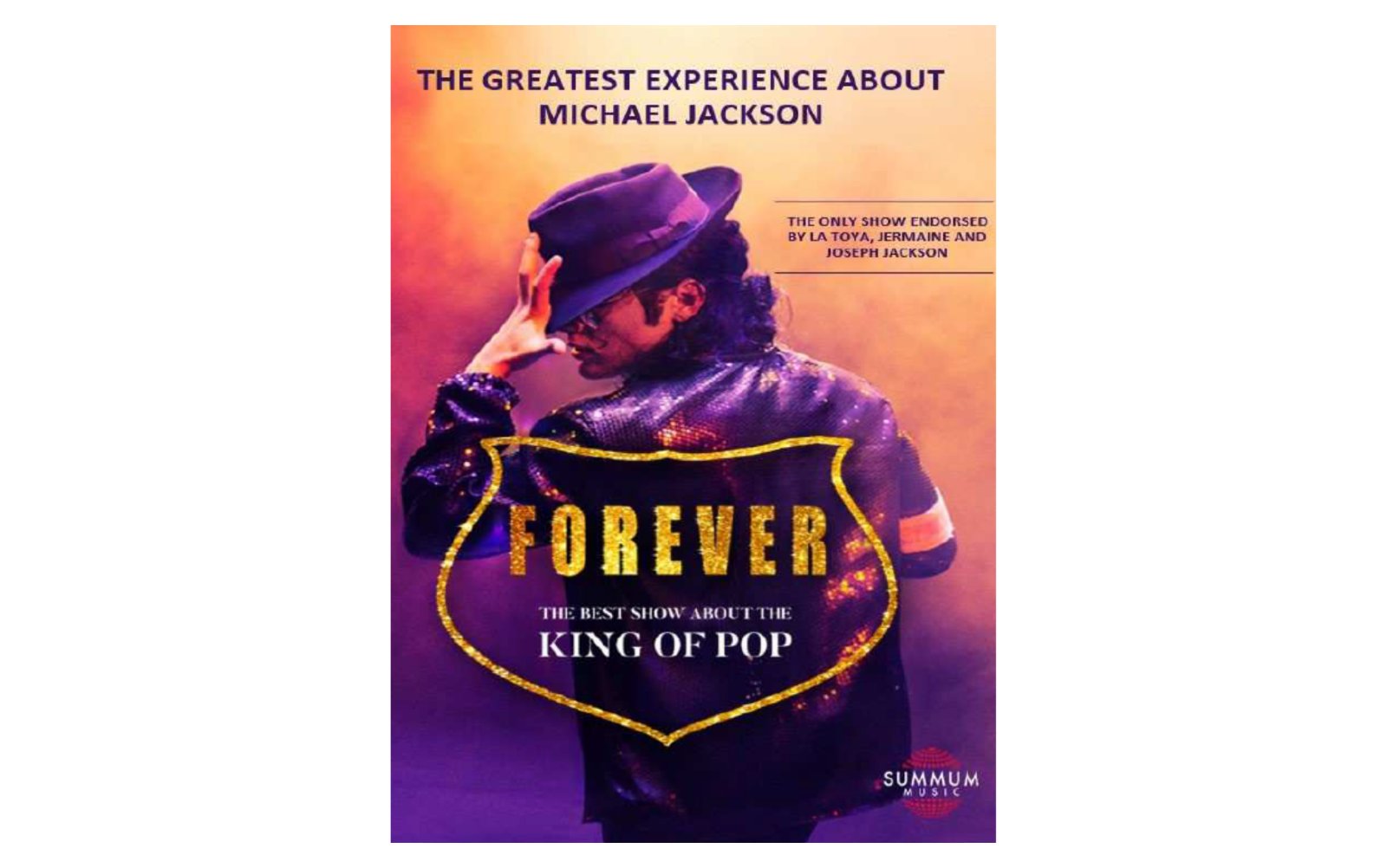 Cartel del espectáculo Forever sobre Michael Jackson en el Auditorio Maestro Padilla de Almería