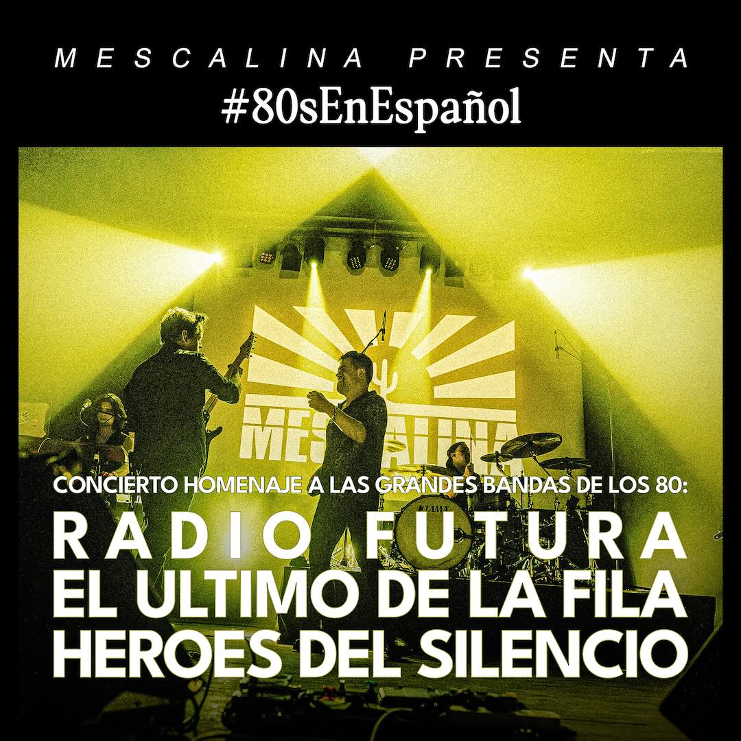 Cartel de Mescalina, tributo al pop rock español de los 80, en Berlin Social Club Almería