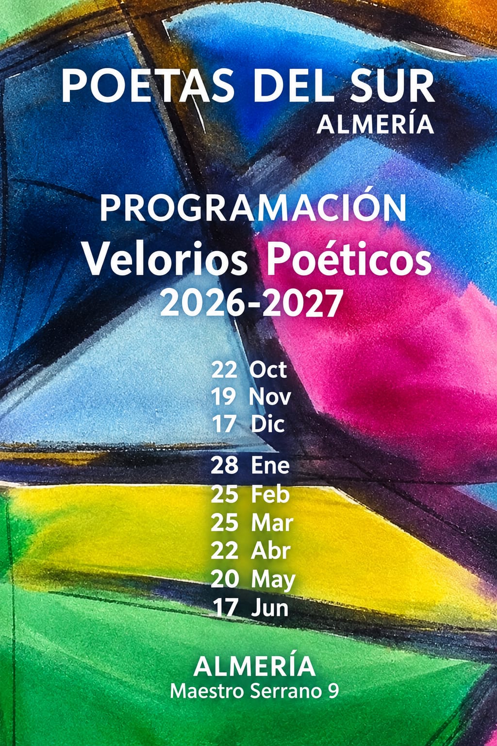 Cartel de los Velorios Poéticos de Poetas del Sur en Clasijazz, temporada 2026-2027